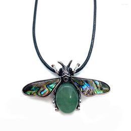 Chains Natural Abalone Shells Stone Agate Insect Brooch Necklace Dual Purpose For Making DIY Jewellery Ladies Fashion Boutique