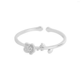 Cluster Rings Small And Luxurious Design Versatile Rose Tree Branch Opening Ring 925 Sterling Silver Female Texture