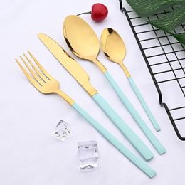 Flatware Sets Gold Mirror Dinnerware Cutlery Set Stainless Steel 1/2/4 Tableware Home Knife Fork Coffee Spoon Silverware