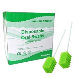 Cotton Swabs MUNKCARE Disposable ticks Unflavored Oral Care Mouth Foam Sputum Sponge Green 230511