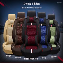 Car Seat Covers HLFNTF Fully-enclosed Leather Plus Linen Four Season For MG GT MG5 MG6 MG7 Mg3 Mgtf Accessories Cushio Cushions