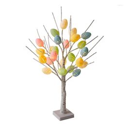 Party Decoration Easter Led Tree Light Colorful Egg Ornament Night Lamp Art Crafts Supplies For Holiday Year Background