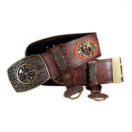 Belts Mongolian Belt Men's Pure Cowhide Robe Accessories Traditional Retro Waist Seal Folk Dance Performance