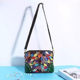 Evening Bags Bag Girl 2023 Female Colour Leaf Stitching Leather Ladies Portable Shoulder Trend Small Square