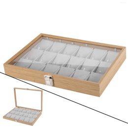 Jewelry Pouches 18 Grids Earrings Necklace Display Storage Organizer Tray Holder