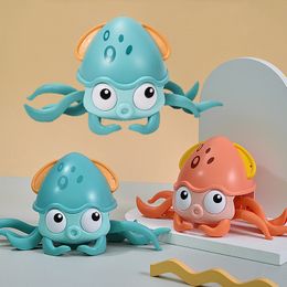 Electric/RC Animals Auto-Sensing Baby Crawling Octopus Toy with LED Light Music Toddler Interactive Learning with Sensor Obstacle Avoidance Function 230512