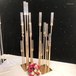 Party Decoration 8 Heads)est Backdrop Flower Candle Holder Stand Decorative Acrylic Cup Gold Arch For Wedding Events Yudao1981