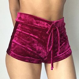 Womens Shorts Women Pink Velvet Shorts Fashion Sexy Bodycon Workout Flannel Short Pants Feminino Pantalones Mujer Fitness Soft Sportwear 230511