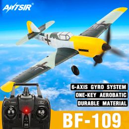 Electric/RC Aircraft BF109 RC Plane 2.4G 4CH 400mm Wingspan One-key Aerobatic Remote Control Aircraft RTF 761-11 EPP Foam RC Fighter 230512