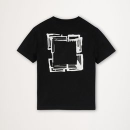 Kinder T-shirts Weiß Jungen Unregelmäßige Pfeil Ofs Mädchen Sommer Offs Kurzarm T-shirts Brief Gedruckt Finger Lose Kid Kleinkinder Jugend Tees Tops Schwarz Kinder X2Nm #