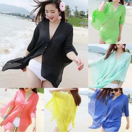 Cover-up Women Sexy Chiffon Bikini Cover Up Beach Swimwear Dress Scarf Pareo Sarong Wrap