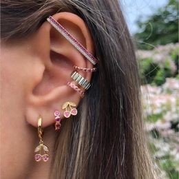 Dangle Earrings Arrive Colourful Summer Beach Design Jewellery Cherry Fruit CZ Paved Cute Lovely Stud Earring For Women