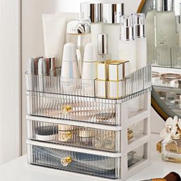 Storage Boxes Acrylic Organiser Dust Proof Waterproof Makeup Organiser Drawers Cosmetic Skincare Box For Dresser Bathroom