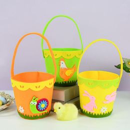 Gift Wrap 1Pcs Happy Easter Loot Party Kids Favors Chick Tote Bags Cookie Candy Chocolate Storage Bucket Portable Baskets