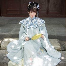 Ethnic Clothing New Ming Dynasty Traditional Hanfu For Women Adult Elegant Long Robe Chinese Classical Dance Stage Performance Dress DQL5959 G230428