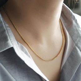 Chains 2mm Necklace For Men Women Stainless Steel Curb Link Chain Gold Silver Color 18inch 2inch Extension Wholesale LKNM179