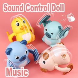 Electric/RC Animals Baby Voice Control Rolling Toys For Children Music Dolls Kid's Toys Sound Controled Rolling Toys For Kids Interactive Toys Gift 230512