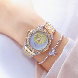 Wristwatches Top Brand Elegant Diamond Ladies Watch Flower Dial Women Charming Bracelet Luxury Girl Fashion Casual Zegarek Damski