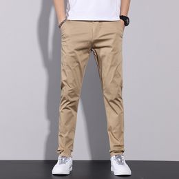 Men's Pants Slim Fit Trousers For Men Business Pencil Pants Cotton Stretched Male Work Casual Teenagers Office Plus Khaki Clothes 230512