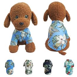 Dog Apparel Pet Shirts Clothes Summer Beach Thin Vest Clothing Floral T-Shirt Hawaiian Xs-xxl Cat Costume ChihuahuaDog