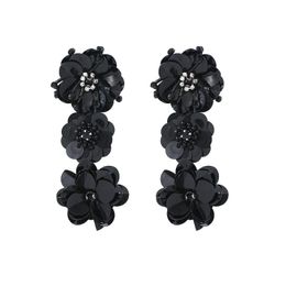 Stud Earrings Style Rose Sequins Multi-layered Flower Long Fashion Personality