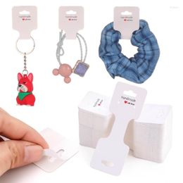 Jewellery Pouches 100Pieces Hair Bands Display Cards Kraft Paper Hairpin Holder Handmade With Love Packaging Cardboard For Keychain