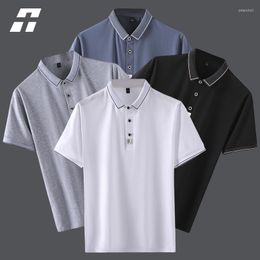 Men's Polos Summer Men's Polo Shirt Short Sleeve Men T-Shirts 2023 Casual Solid Colour Slim Fit Business Shirts Tees Tops