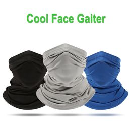 Arctic Cool Face Gaiter Cycling Scarves Summer Bandana Magic Scarf Racing Sunscreen Mask Mens Womens Sports Headbands Solid Color Camo