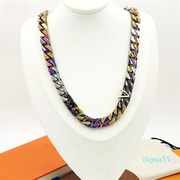 Cuban link chain necklace patches ice out chain titanium designer necklace for mens tennis chain necklace mixed Colours