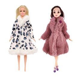 Fashion Dolls Winter Coat Kawaii Clothes Kids Toys Christmas Gifts Dress Accessories For Barbie Dolls Girls DIY Present Girls