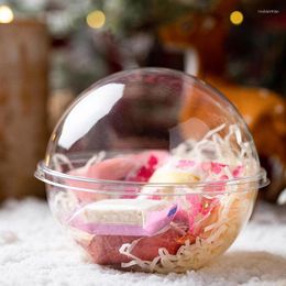 Gift Wrap 20pcs 700ml Plastic Mousse Cake Ball Transparent Round Spherical Dessert Box Large Capacity Baking Packaging Container