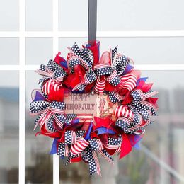Decorative Flowers Wreaths Independence Day wreath door hanging National Day decorations home decorations props Easter T230512