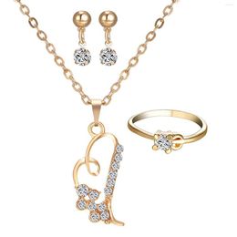 Pendant Necklaces Fashion Jewellery Pendants Earrings Ring Sets Bridal Decoration Colourful Three Piece Gifts Items Women