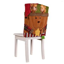 Chair Covers Santa Snowman Christmas Cover Protective Back For Party Decor TS1