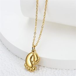 Pendant Necklaces Fashion Interesting Metal Feet Necklace For Women Stainless Steel Clavicle Chain Festival Jewelry Gifts