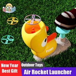 Sports Toys Air Rocket er Outdoor Soaring Flying Disc Saucer Foot Kid Jump Sport Game Educational for Children 230511