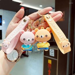 Keychains Cute Bear Doll Animal Silicone Decoration Dolls Bag Pendant Fashion Car Accessories Key Chain Gift For Children