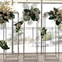 Party Decoration 3pcs/set)Events Used Gold Painted Stainless Steel Flower Fall Design Wedding Backdrop Yudao1135