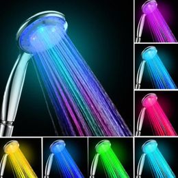 Bath Accessory Set Shower Head Sturdy Construction Heat-resistant ABS Colour Changing Detachable For Home