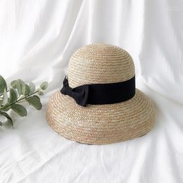 Beanies Beanie/Skull Caps French Straw Big Brim Fisherman Hat Sunscreen Female Summer Beach Sunshade Travel Seaside Sun Chur22