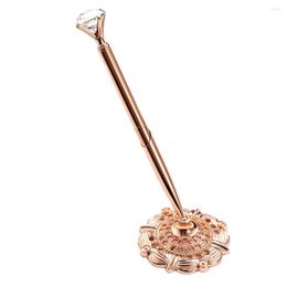 1/2/3/5 Round Gel Pens Shell Decoration Ball Pen Attached To Desk Prop Smooth Writing Tool For Counter Using Big Jewel/Rose Gold