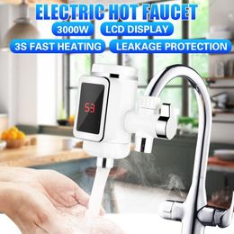 Heaters 3000W Kitchen Electric Faucet Hot and Cold Water Instant Heater Instantaneous Heating Faucet Digital Display Water Tap Heater