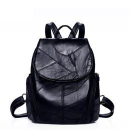 Women Backpack sheepskin Leather Backpack Women new fashion School Bags for Teenagers Fashion Backpacks for Teenage Girls3046