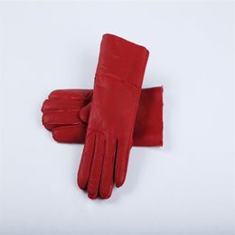 Classic quality bright leather ladies leather gloves Women's wool gloves 100% guaranteed quality 232b