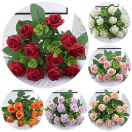 Decorative Flowers Rose Artificial Flower Decoration Home Living Room Dining Table Wedding Dummy Made High Quality And Beautifu