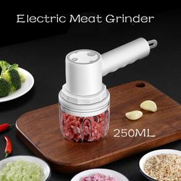 Mixers 3In1 Rechargeable Garlic Ginger Chopper Electric Egg Beater Whisk Wireless Automatic Meat Food Machine Handheld Mix Kitchen Tool