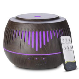Humidifiers Smart Remote Control Home Appliances 500ML Wood Grain Aromatherapy Essential Oil Diffuser Aroma Air Humidifier with LED Light