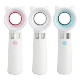 Humidifiers iHoven Handheld Bladeless Fan USB Rechargeable NO Leaf Mini Fans Hand Held Travel Cooling Air Cooler Fan Leafless