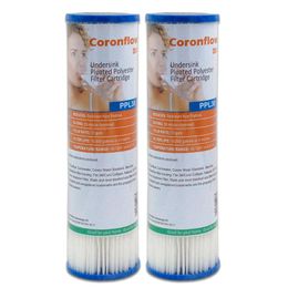 Appliances Coronwater 2.5" x 10" Pleated Polyester Water Filter Cartridge High Flow Sediment for Water Filter