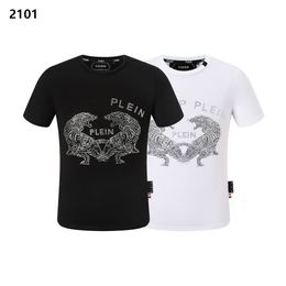 PLEIN BEAR T SHIRT Mens Designer Tshirts Brand Clothing Rhinestone PP Skulls Men T-SHIRT ROUND NECK SS SKULL Hip Hop Tshirt Top Tees 161295